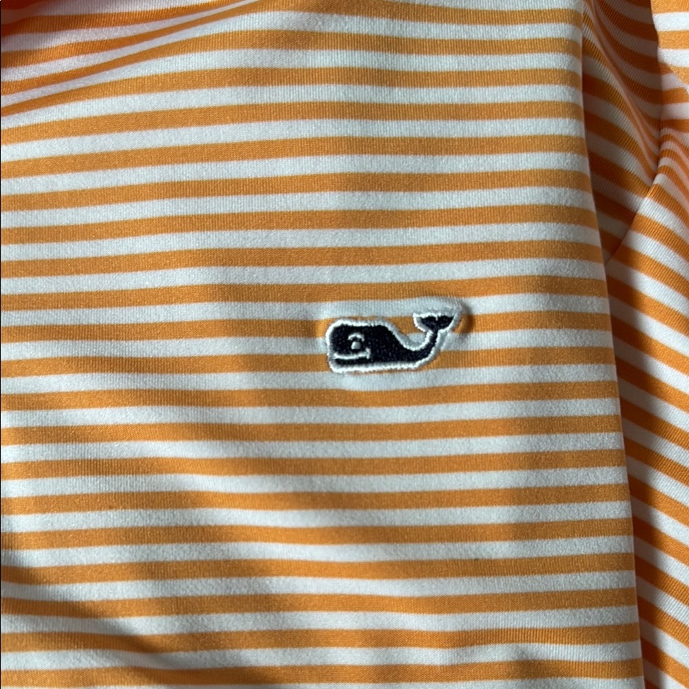 Vineyard Vines Orange Striped Polo Shirt - Picture 3 of 3